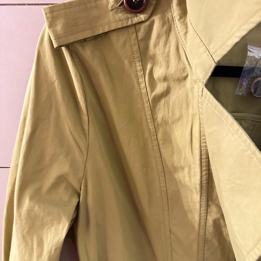 NWOT M SOFT SURROUNDINGS Brixton green double button belted woman trench coat - Picture 7 of 16